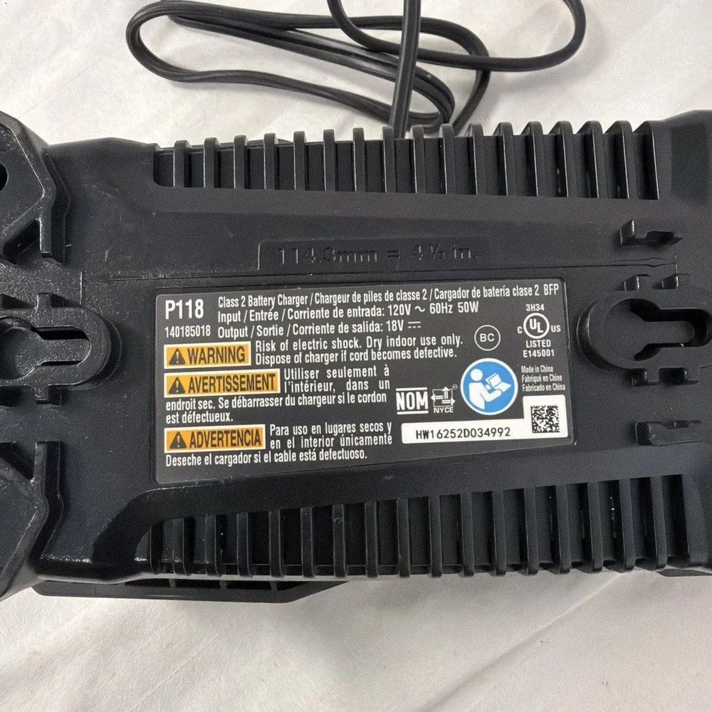 Ryobi P118 IntelliPort 18V Battery Charger Black Model 140185018